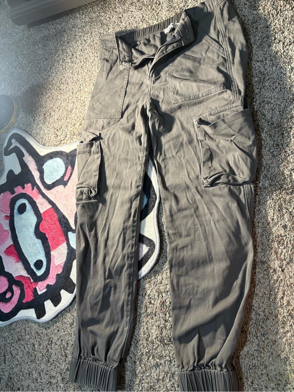 Men's Cargo Jogger Pants in Olive Green
